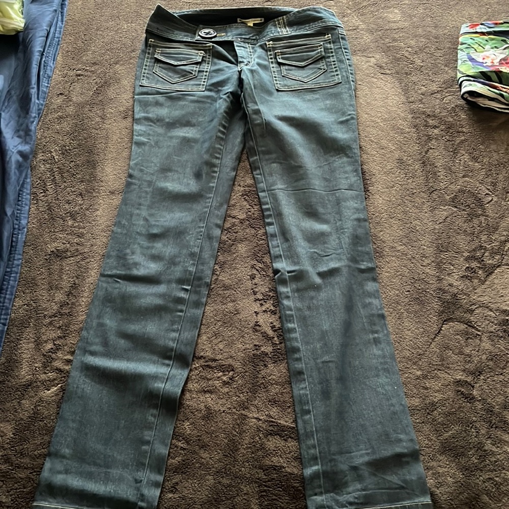 NANETTE LEPORE Blue Stretch Denim multiple Pockets blue Jeans Size 6